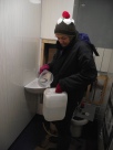 Our only building with running water after temperatures plummetted to -9